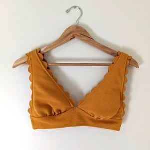 Goldenrod scalloped bikini top